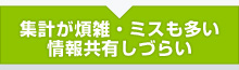 集計が煩雑・ミスも多い。情報共有しづらい